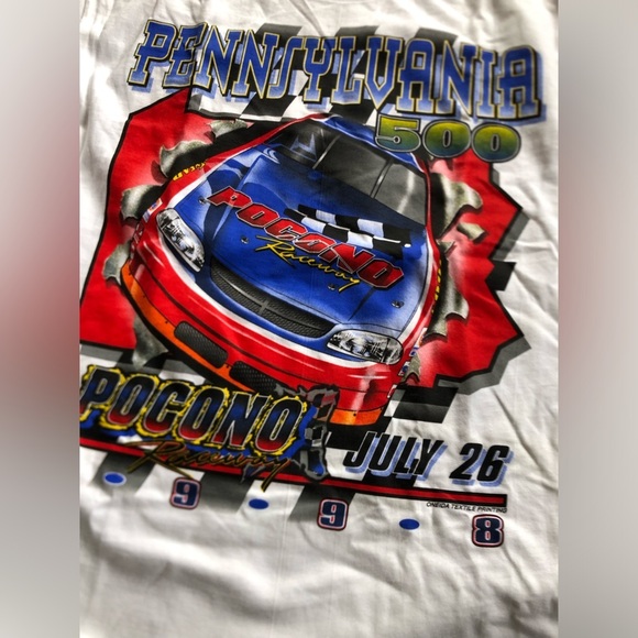 Vtg Pennsylvania 500 Graphic T-Shirt - Picture 4 of 14